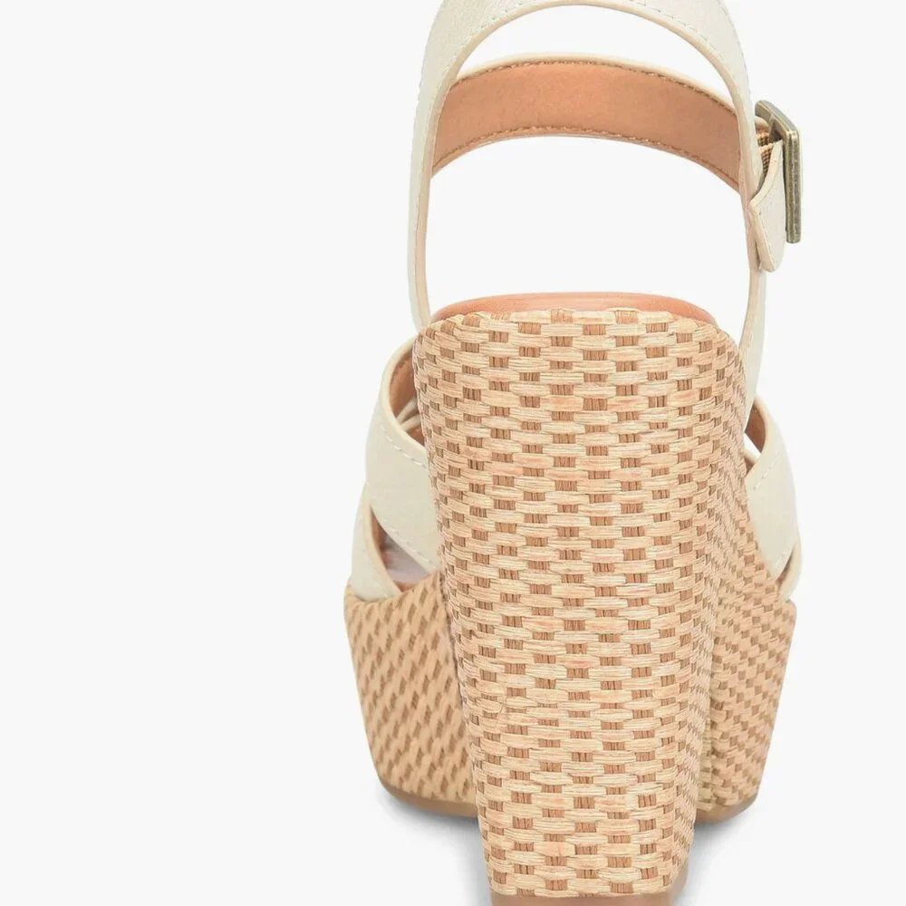NEW KORKS Dee Wedge Platform (Women) 10M, OFF WHITE